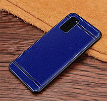Чохол Fiji Litchi для Samsung Galaxy S20 Plus (G985) силікон бампер з рельєфною текстурою синій