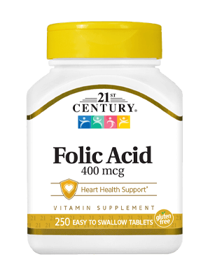 21st Century Folic Acid 400 mcg 250 Tabs