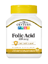 21st Century Folic Acid 400 mcg 250 Tabs