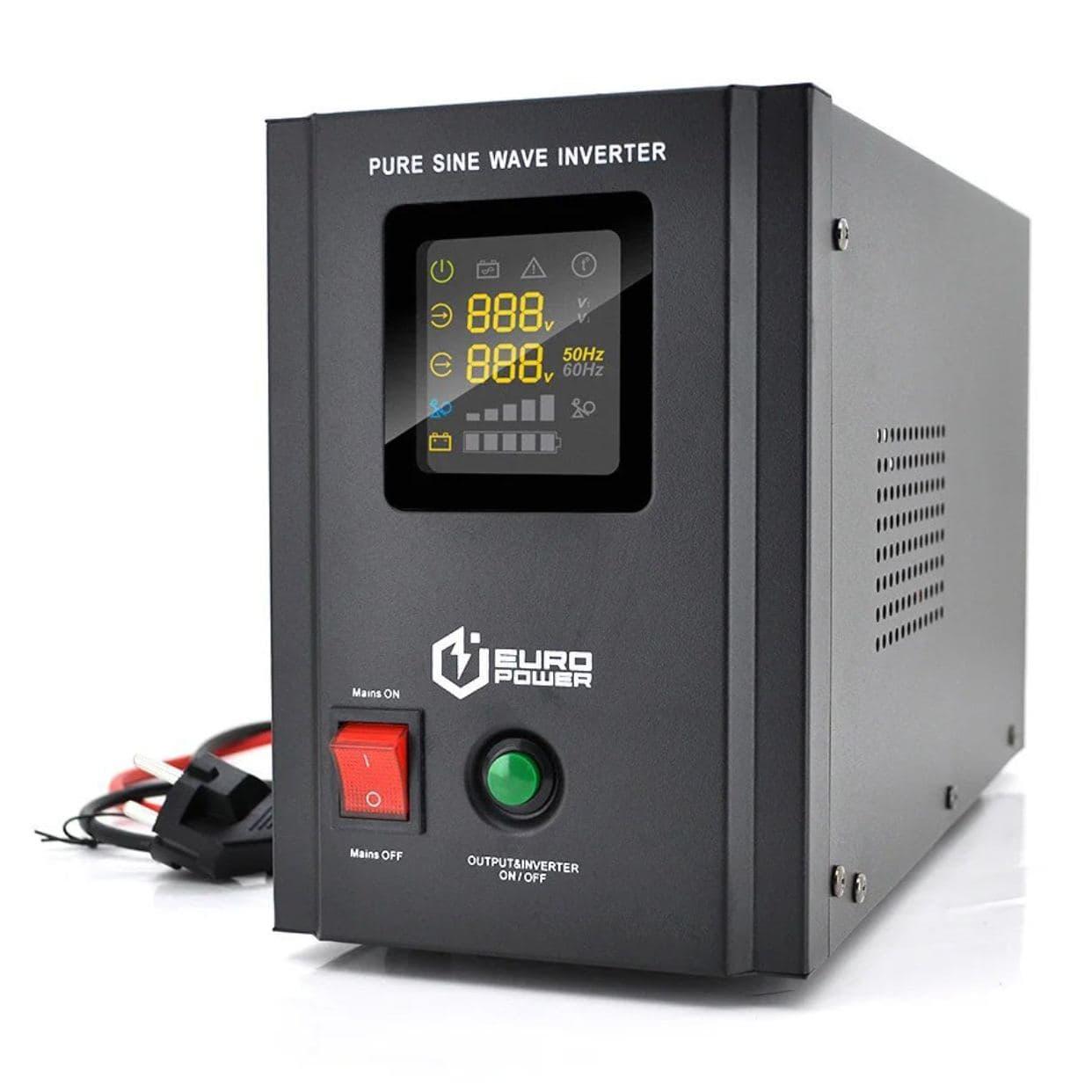 ДБЖ з правильною синусоїда Europower PSW-EPB800TW12 (480 Вт) 5/10А, під зовнішню АКБ 12В , Q2