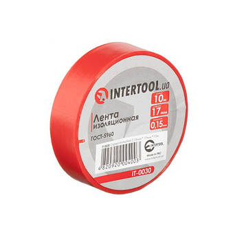 Стрічка ізоляційна 0.15 мм*17мм*10м червона INTERTOOL IT-0030 al