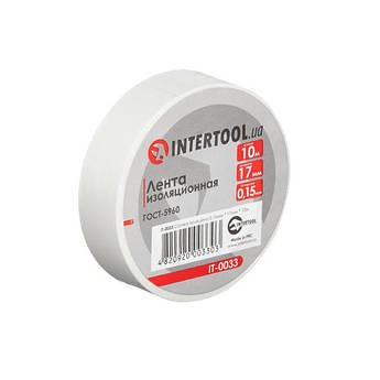 Стрічка ізоляційна 0.15 мм*17мм*10м біла INTERTOOL IT-0033 al