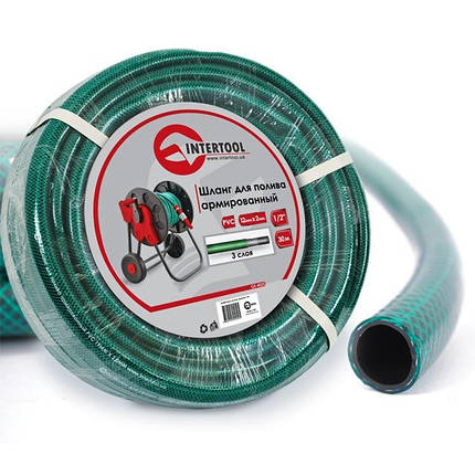 Шланг для поливу 3-х шаровий 1/2", 30м, армований PVC INTERTOOL GE-4025, фото 1