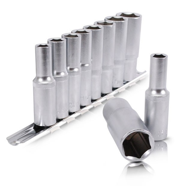 Набір подовжених головок на планці: 10-22 мм, 1/2", 8 од. INTERTOOL ET-6009, Подовжені головки на планці, фото 1