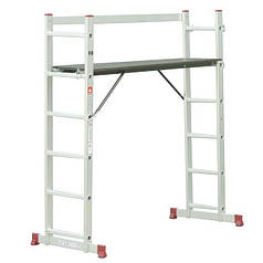 Драбина-платформа алюмінієва багатофункціональна, драбина на 5 положень INTERTOOL LT-0027