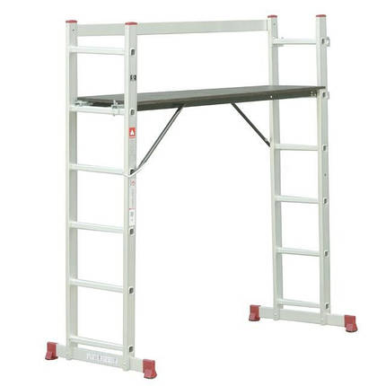 Драбина-платформа алюмінієва багатофункціональна, драбина на 5 положень INTERTOOL LT-0027, фото 1