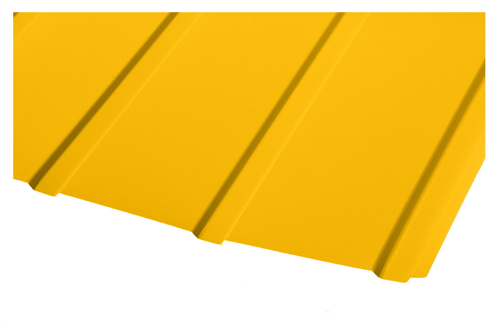 Профнастил стеновой ПС-8, RAL 1003 Цвет Сигнальный желтый (глянец). - фото 1 - id-p1201233188