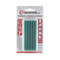 Комплект стрижнів клейових зелених 7,4 мм * 100 мм, 12 шт. INTERTOOL RT-1058