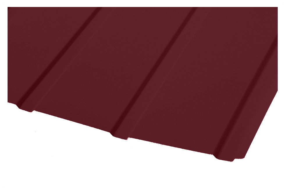 Профнастил стіновий ПС-8, Колір RAL 3005 Винно-червоний (глянець).