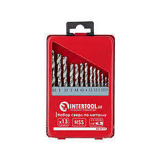 Набір свердел по металу HSS, 13 шт (1.5 - 6.5), полірована сталь INTERTOOL SD-0113