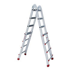 Драбина з алюмінію, стрем'янка універсальна розкладна, драбина телескопічна 4х4 INTERTOOL LT-2044