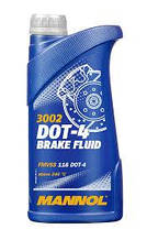 Гальмівна рідина 3002 MANNOL DOT-4 Brake Fluid 1л (пластикова каністра)