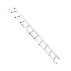 Драбина з алюмінію, приставна драбина на 10 сходинок, драбина висотою 2,84 м INTERTOOL LT-0110