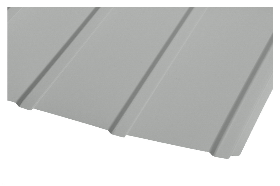 Профнастил стіновий ПС-8, RAL 9006 Колір Біло-алюмінієвий, металік (глянець).