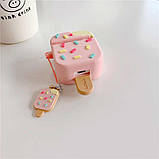 Чохол для навушників AirPods 1/2 Ice Cream (морозиво ескімо) рожевий, фото 6