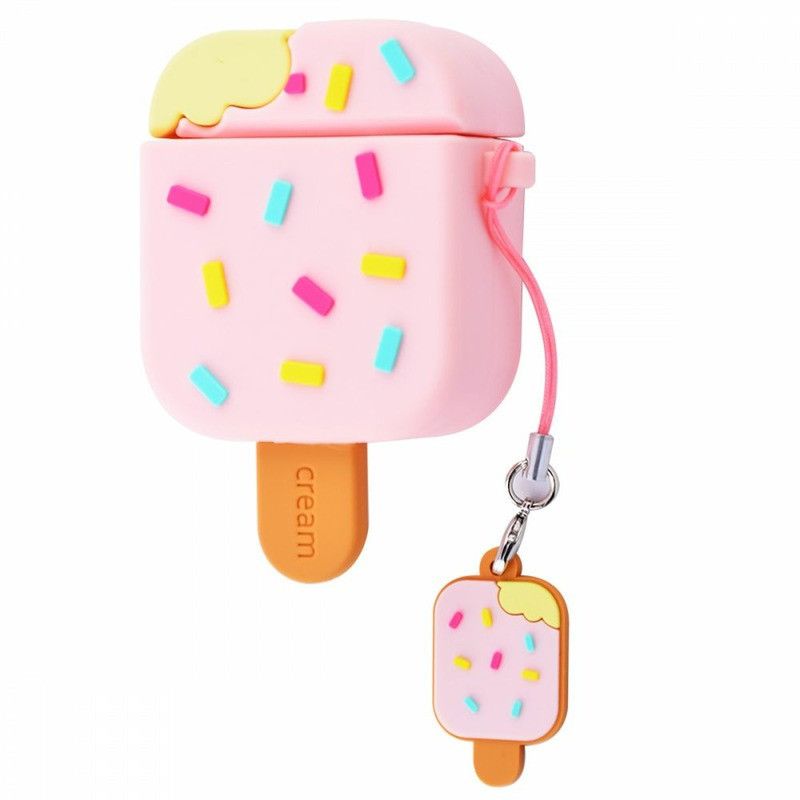 Чохол для навушників AirPods 1/2 Ice Cream (морозиво ескімо) рожевий