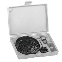 Набір корончатих свердлів по деревині 19-127мм 16шт.(19,22,29,32,38,44,54,64,76,89,102,127мм) INTERTOOL