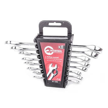 Набір ключів комбінованих 8 шт, 8-19 мм CrV INTERTOOL HT-1202 Набори ключів