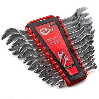 Набір ріжкових ключів 12 шт. INTERTOOL HT-1003,  ріжкові ключі CrV, набір ключів 6-32 мм