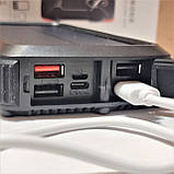 OP30 Solar powerbank 20000 mAh 4 USB, micro USB, Type-C, універсальна мобільна сонячна зарядка, фото 3