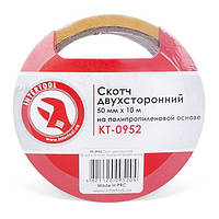 Скотч двухсторонний 50 мм*10 м на полипропиленовой основе INTERTOOL KT-0952