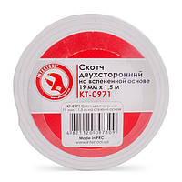 Скотч двухсторонний 19 мм*1.5 м на вспененной основе INTERTOOL KT-0971