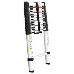 Драбина з алюмінію, драбина телескопічна 12 сходинок, драбина висотою 3,78 м INTERTOOL LT-3038