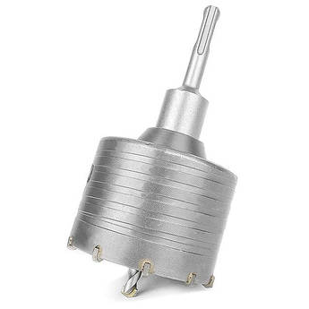 Комплект: сверло корончате по бетону 80 мм + перехідник SDS Plus 100 мм INTERTOOL SD-7080