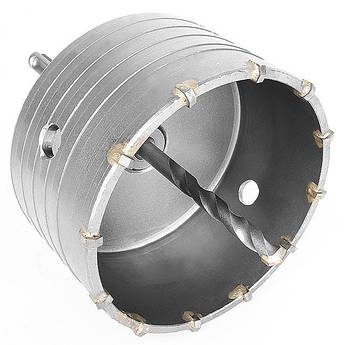 Комплект: свердло корончасте по бетону 105 мм + перехідник SDS Plus 100 мм INTERTOOL SD-7105, корончате свердло з адаптером SDS Pl