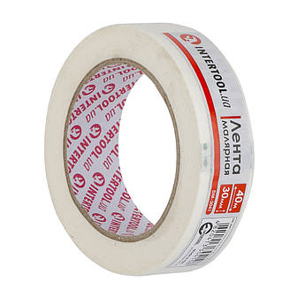 Стрічка малярна 30мм, 40м, біла INTERTOOL DM-3041 al