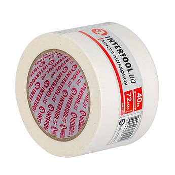 Стрічка малярна 72мм, 40м, біла INTERTOOL DM-7241 al