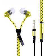 Навушники вакуумні метал. Zipper Z-03 (гарнітура) yellow+мікрофон в кор-ці