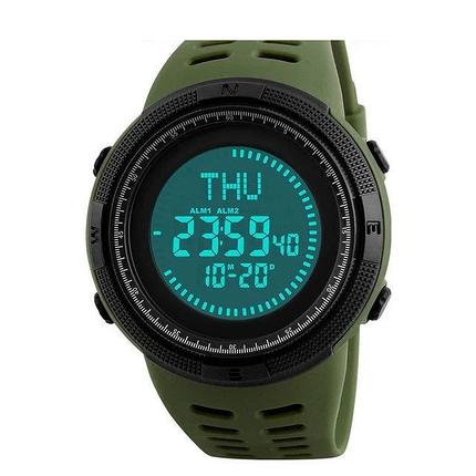 СПОРТИВНІ ГОДИННИК З КОМПАСОМ SKMEI(СКМЕЙ)1254 COMPASS Green, фото 2