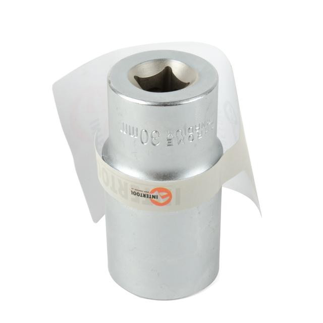 Голівка шестигранна подовжена 1/2", 30мм*78мм, Хром-Ванадиум INTERTOOL ET-0130 pwt