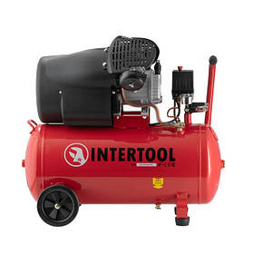 Масляний компресор об'ємом 50 л INTERTOOL PT-0004, 2-х циліндровий компресор потужністю 2,23 кВт pwtl