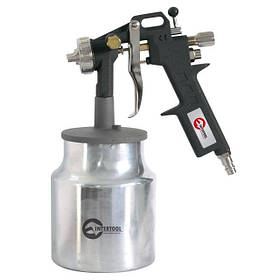 Пневматичний фарбопульт HP INTERTOOL PT-0211, краскопульт з нижнім металевим бачком 1000 мл, 5 бар pwtl