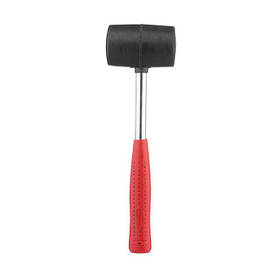 Киянка гумова 340 г, 55 мм, чорна гума, металева ручка INTERTOOL HT-0229 pwtl