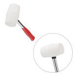 Киянка гумова 225 г, 40 мм, бiла гума, металева ручка INTERTOOL HT-0234 pwtl, фото 4