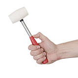 Киянка гумова 225 г, 40 мм, бiла гума, металева ручка INTERTOOL HT-0234 pwtl, фото 5