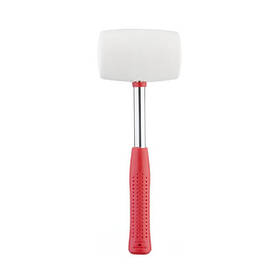 Киянка гумова 680 г, 80 мм, бiла гума, металева ручка INTERTOOL HT-0235 pwtl