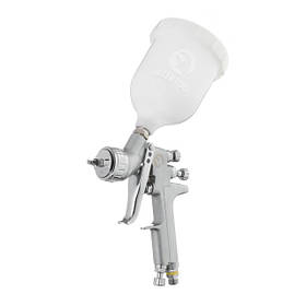 Пневматичний фарбопульт LVMP, фарбопульт з верхнім пластиковим бачком INTERTOOL PT-0115, малярний фарбопульт pwtl