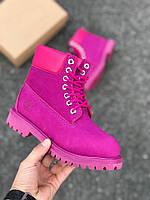 Женские ботинки розовые Timberland Rose С МЕХОМ для девушек. Ботинки Тимберленд Роуз зимние 38