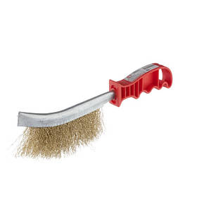 Щітка дротяна універсальна, рифлений дріт, вкритий латунню, пластикова рукоятка INTERTOOL BT-0001 pwtl