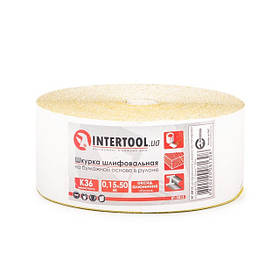 Шліфувальна шкірка на паперовій основі К36, 115мм*50м INTERTOOL BT-0813, Абразивна стрічка для каменю pwtl