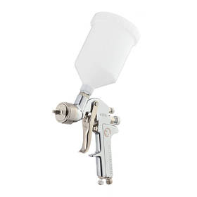 Пневматичний фарбопульт 5 бар HP, фарбопульт з верхнім пластиковим бачком 600 мл INTERTOOL PT-0112 pwtl