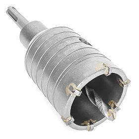 Комплект: свердло корончатое по бетону 50мм+Перехідник SDS Plus 100мм INTERTOOL SD-7050 pwt