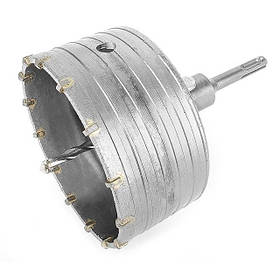 Комплект: корончатое сверло по бетону 120 мм + переходник SDS-plus 100 мм INTERTOOL SD-7120 pwtl