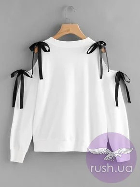 женский свитшот с открытыми плечами