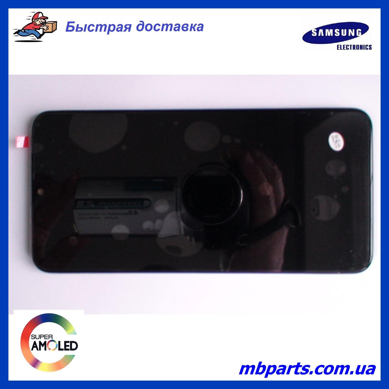Дисплей з сенсором Samsung А107 Galaxy А10ѕ Black, GH81-17482A, оригінал, без рамки!