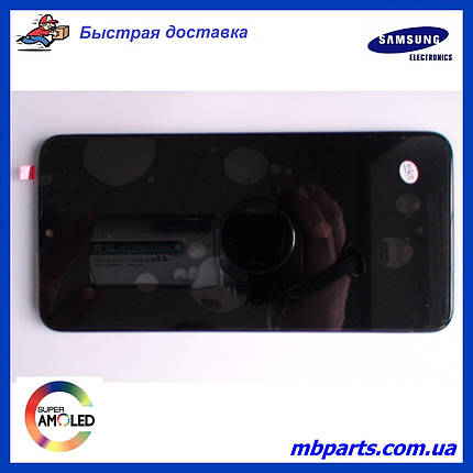 Дисплей з сенсором Samsung А107 Galaxy А10ѕ Black, GH81-17482A, оригінал, без рамки!, фото 1